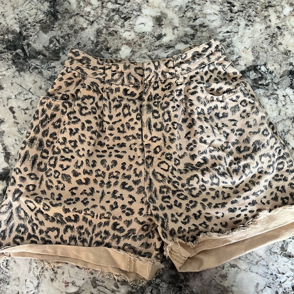 Free People high waisted cheetah shorts